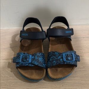Geox Kids Navy Blue Sandals with Graphic Straps